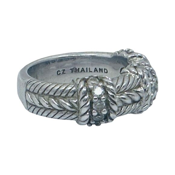 Judith Ripka 925 Sterling Silver Cubic Zirconia Ring Band - Size 6 - Picture 5 of 10